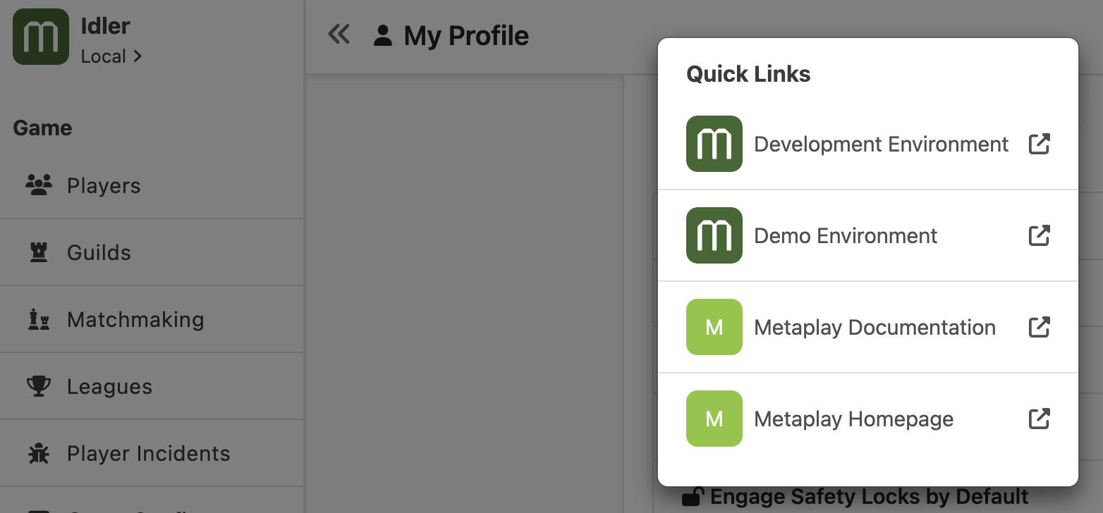Access the Metaplay SDK documentation from the LiveOps Dashboard's sidebar menu.