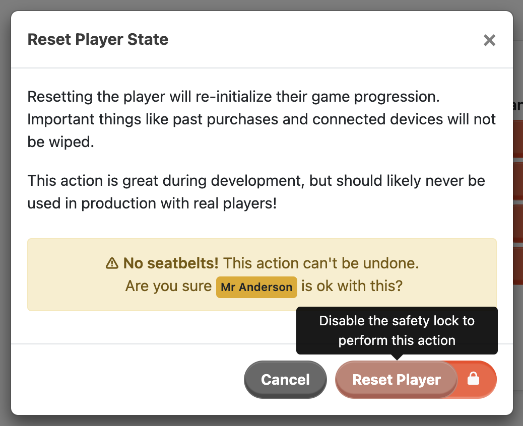 Hmm... Did I really want to reset a live player?