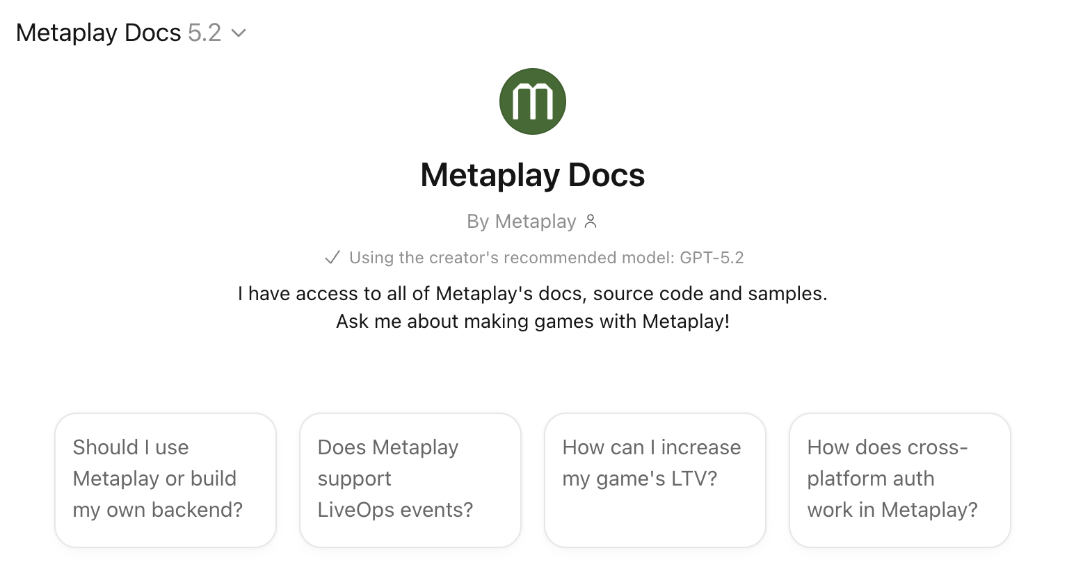 Metaplay Docs bot
