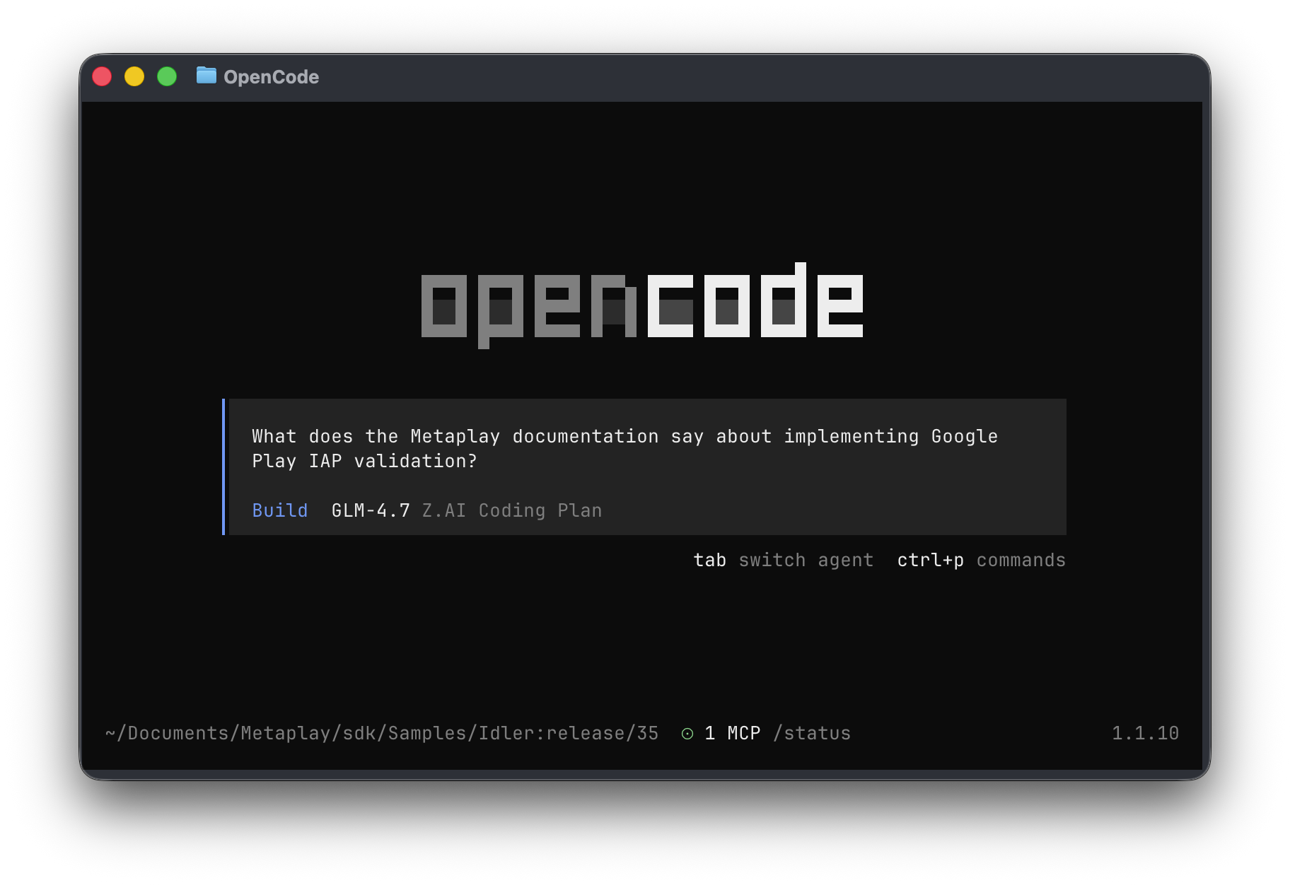 Metaplay Docs MCP in OpenCode