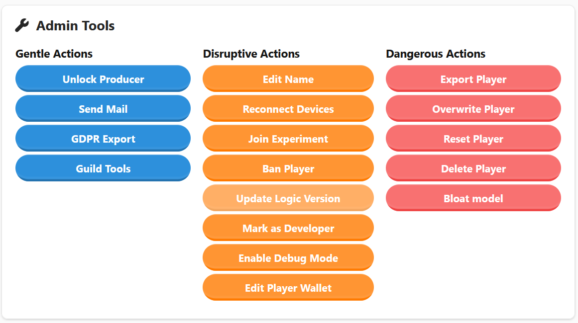 There are admin tools for exporting and overwriting player states.