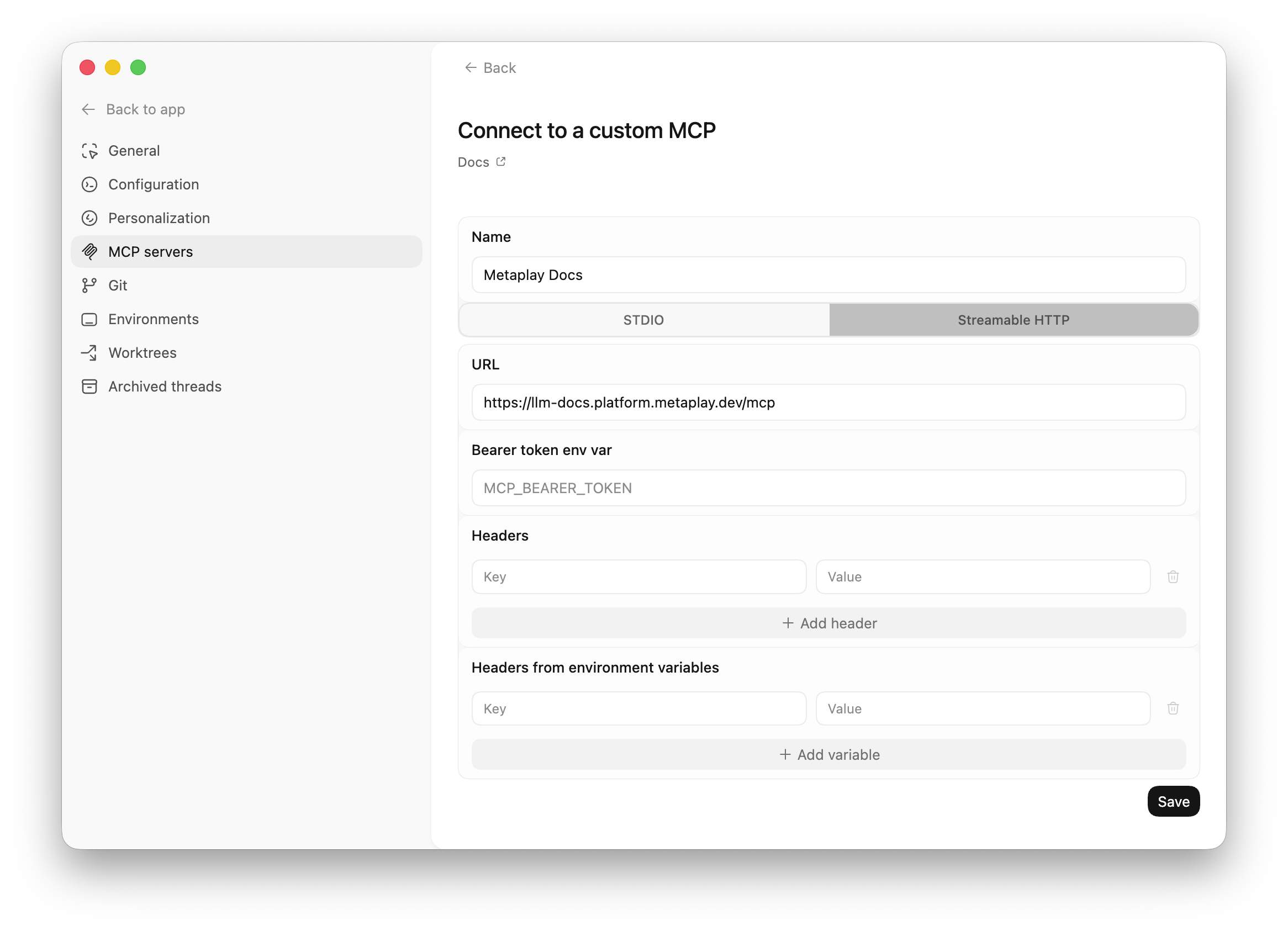 Metaplay Portal MCP in Codex