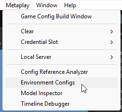 Metaplay dropdown menu