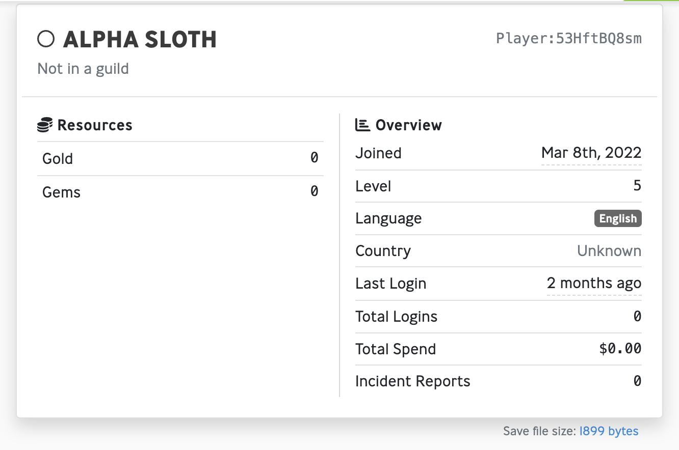 Player Alpha Sloth is on Level 5.