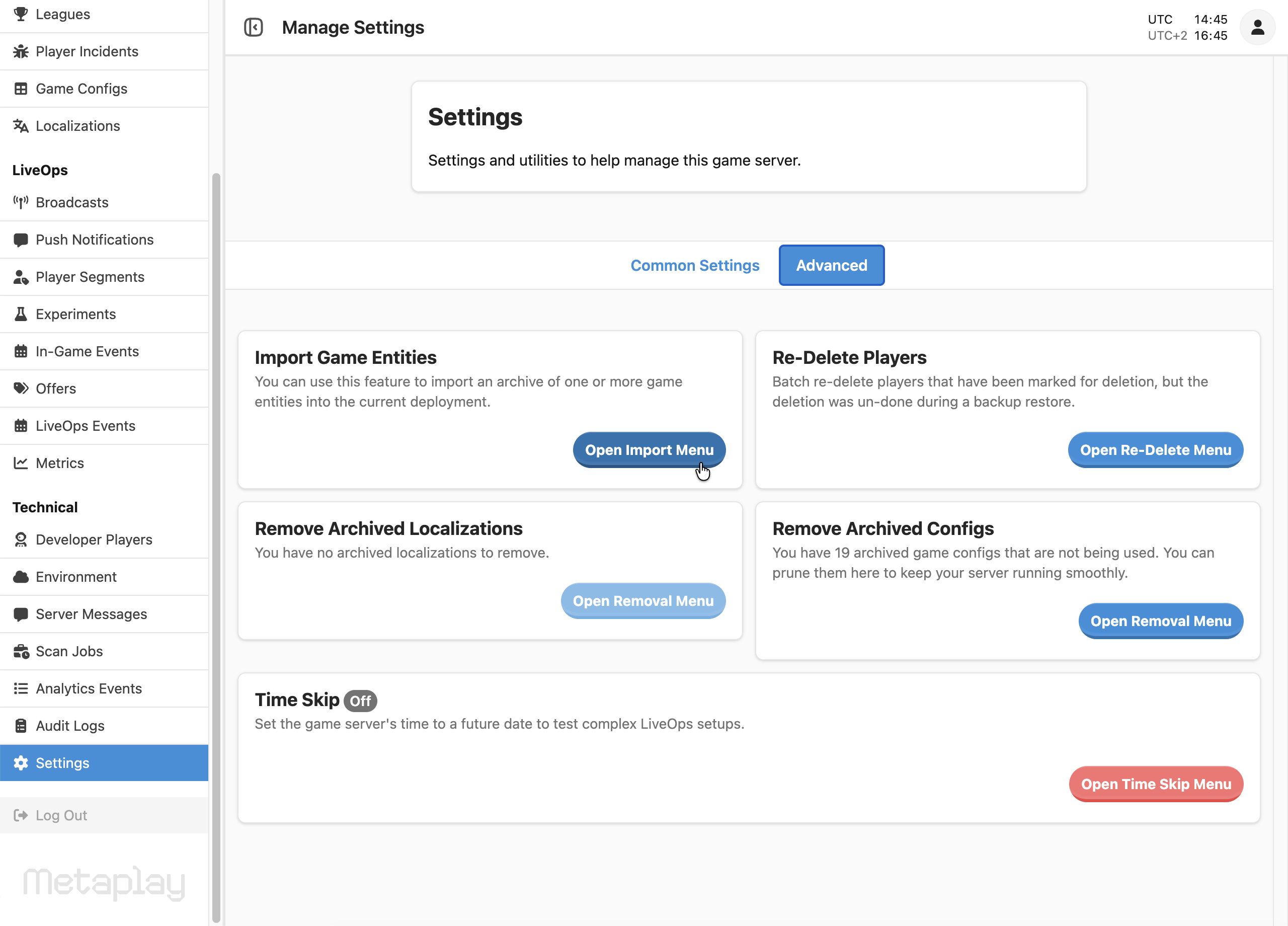 Open the import menu...