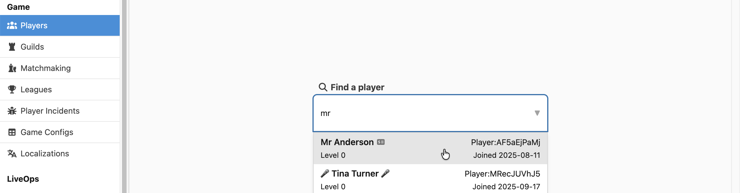 Navigate to the player you’d like to make into a developer.