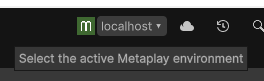 The Metaplay Active Environment dropdown in the Unity toolbar.