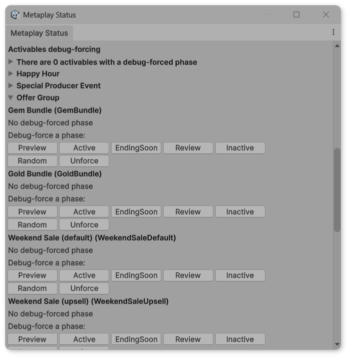 Offer tool in Unity Editor.